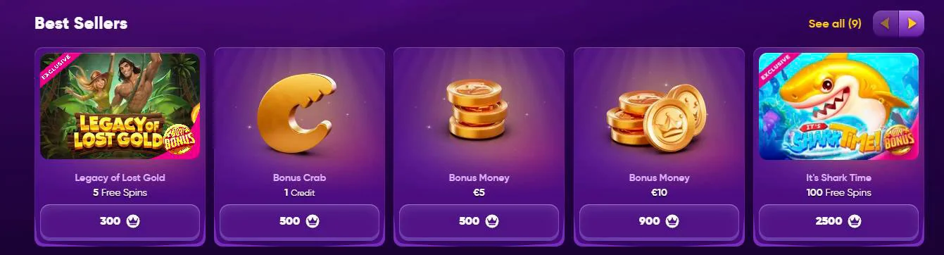 best sellers at shop kingmaker casino