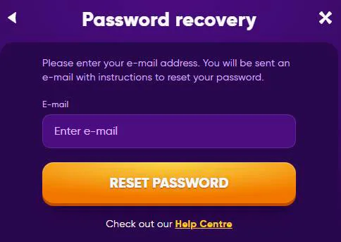 recovery password kingmaker casino